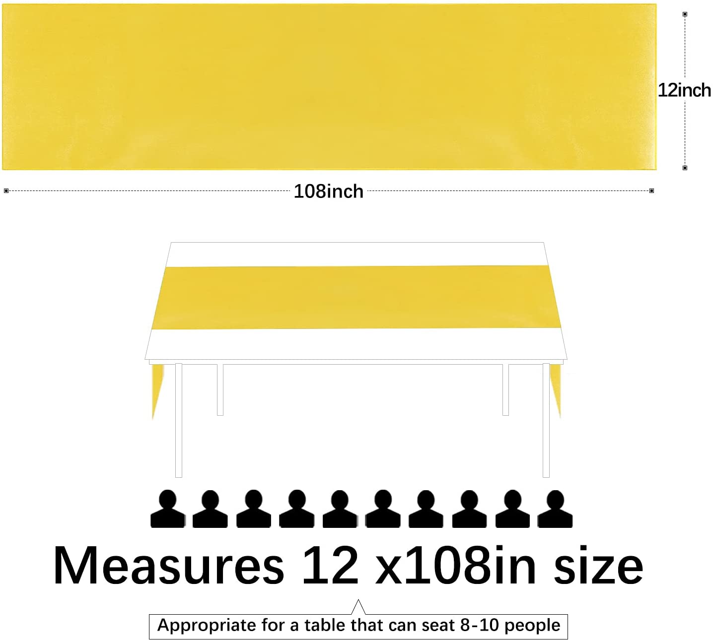 12x108 Inch Satin Wedding Tabl - Christmas Table Runner 리뷰 및 가격