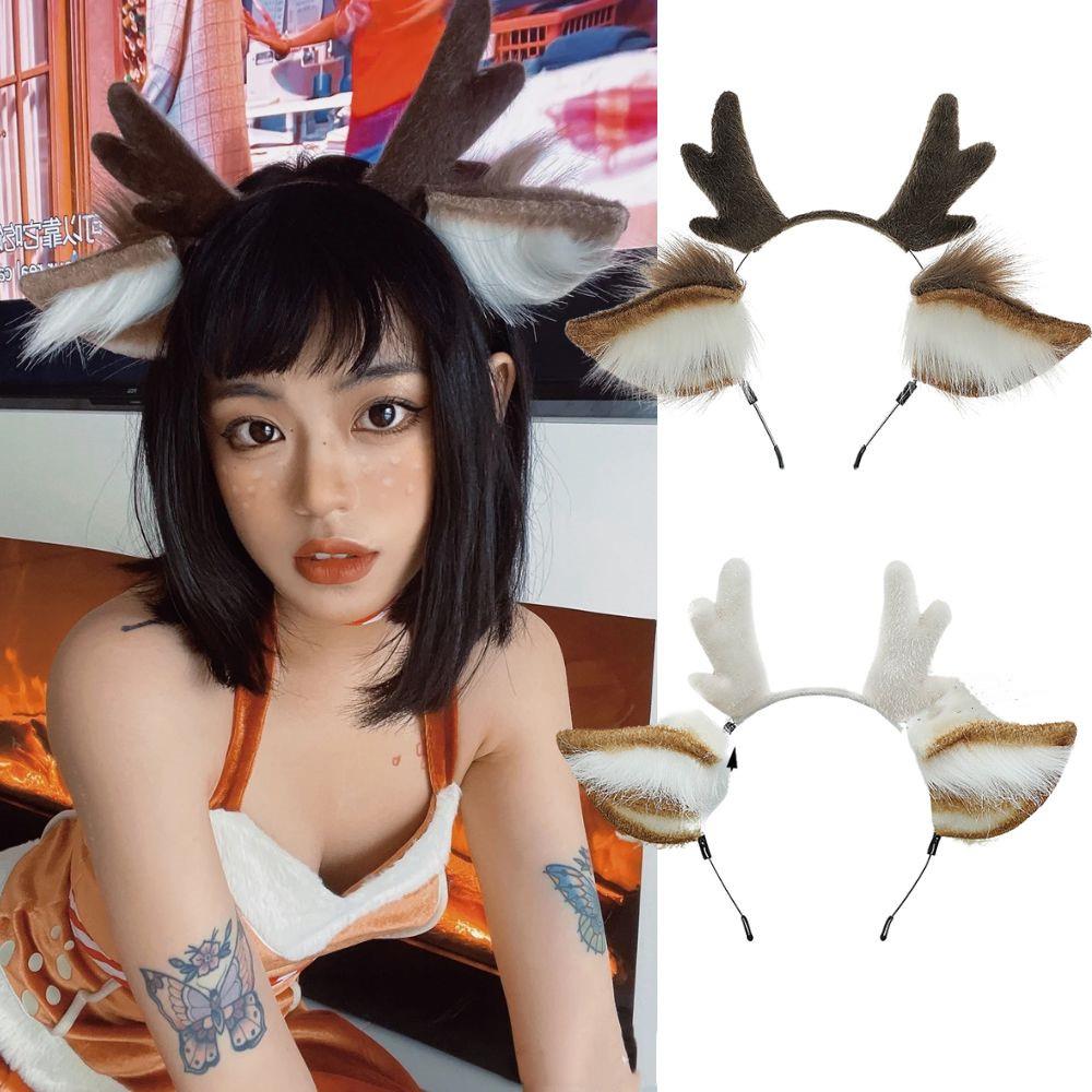Handmade Animal Fur Antler Hea - Reindeer Antlers Headband 리뷰 및 가격