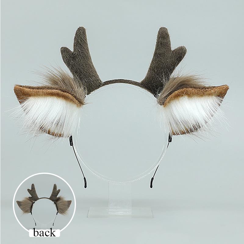 Handmade Animal Fur Antler Hea - Reindeer Antlers Headband 리뷰 및 가격