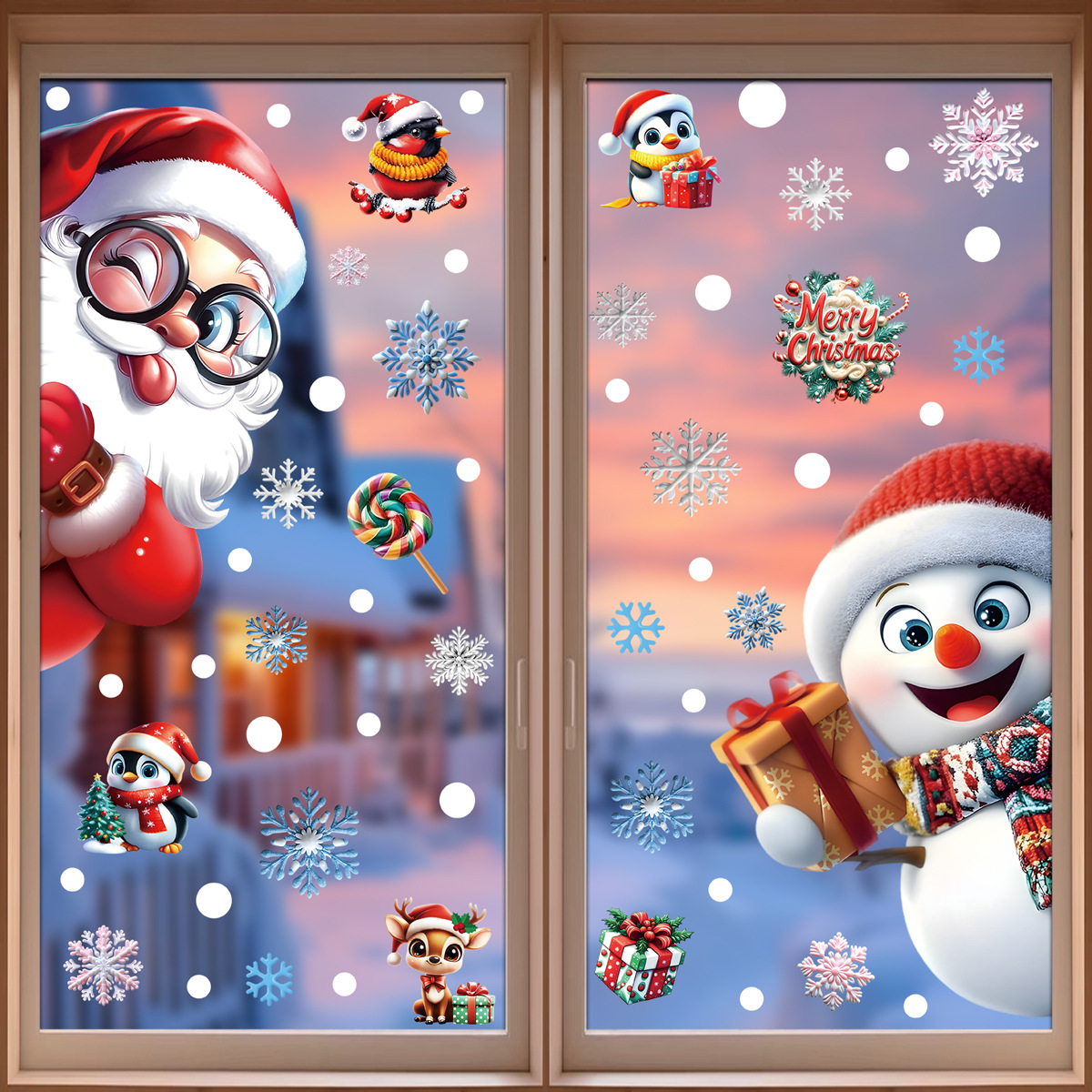 2025 Christmas Static Window C - Snowflake Window Decal 리뷰 및 가격
