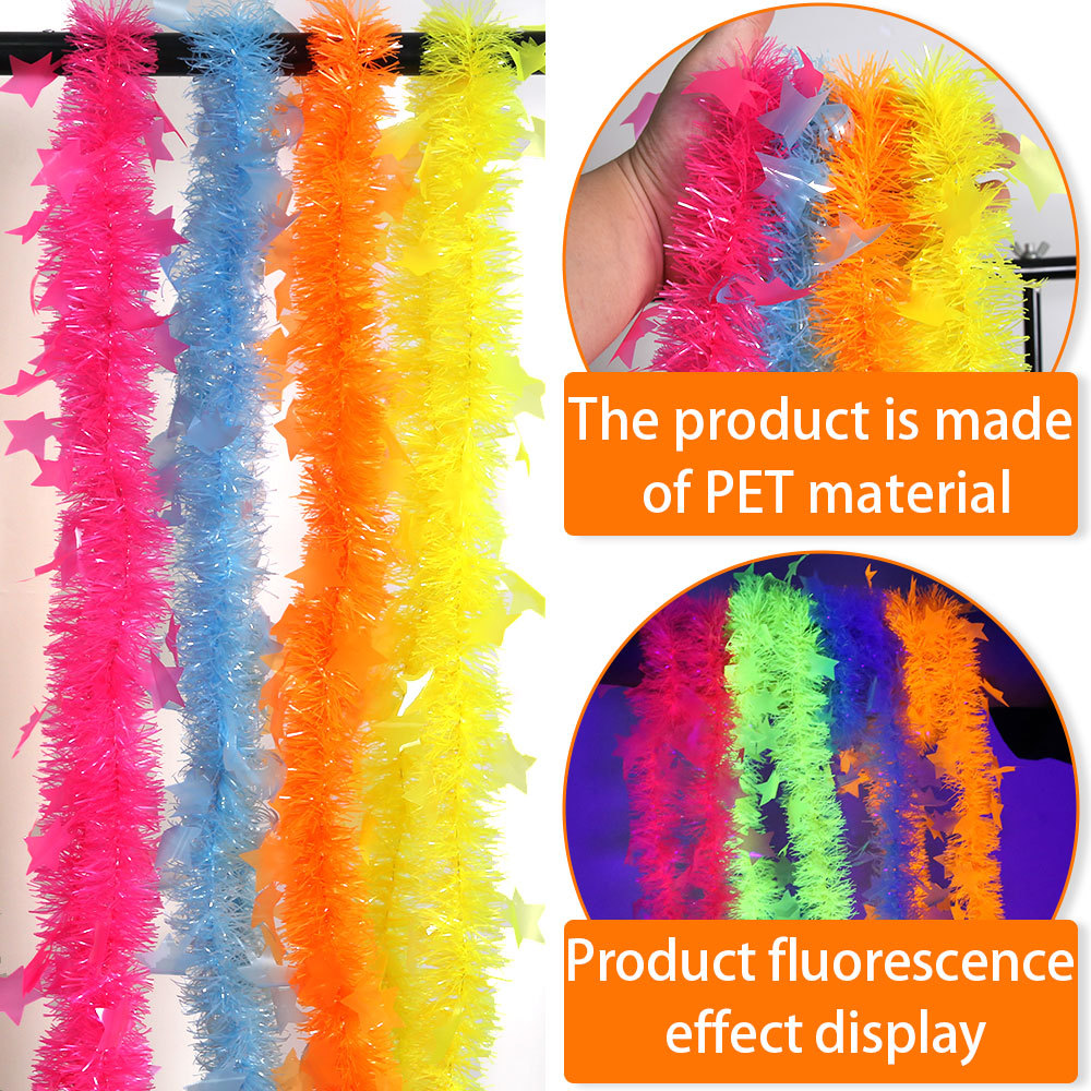 Birthday Theme Fluorescent Mac - Tinsel Garland Decoration 리뷰 및 가격