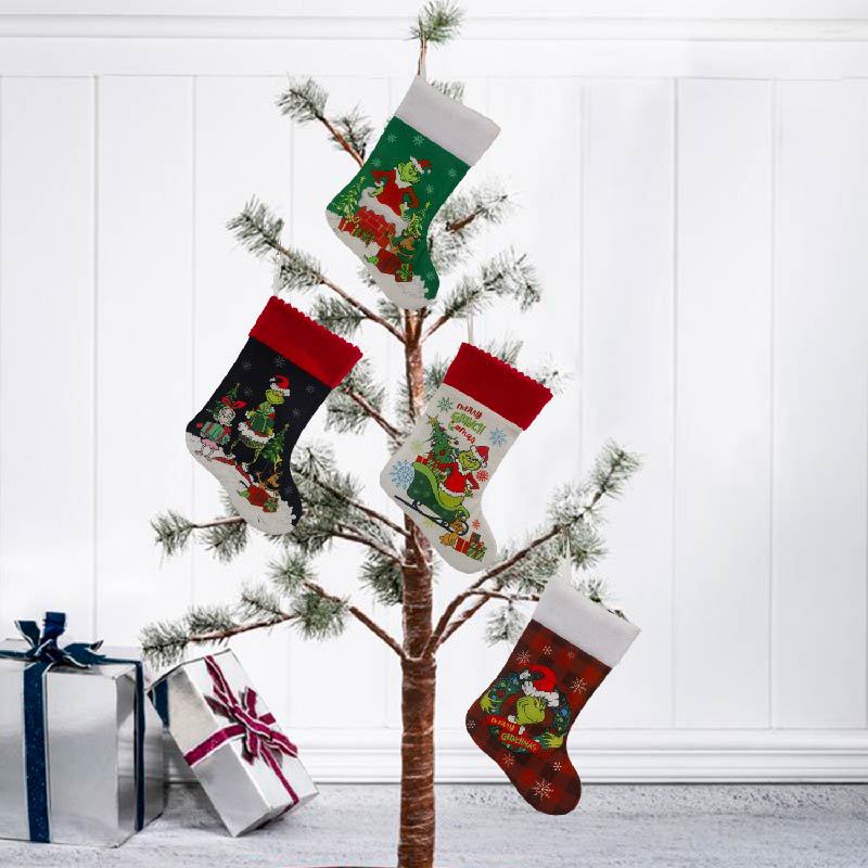 Christmas Stocking Grinch Sock - Christmas Stocking Hanging 리뷰 및 가격