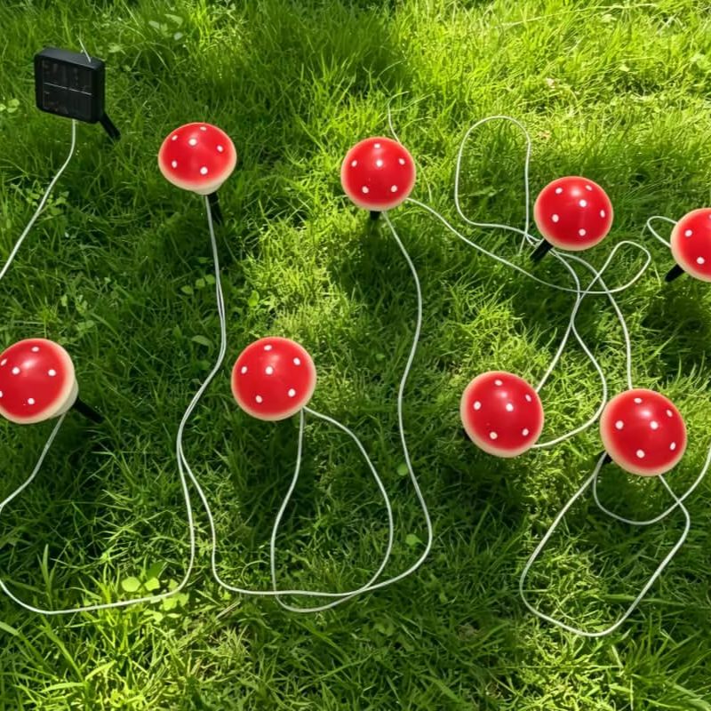 Solar Mushroom String Lights W - Christmas Lights Outdoor 리뷰 및 가격