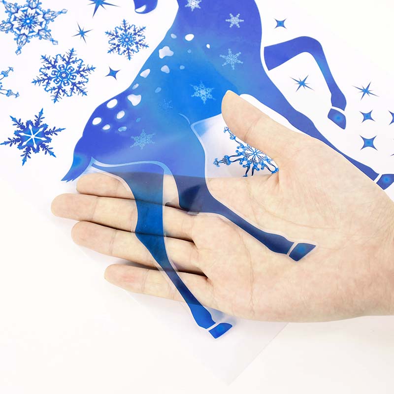 Christmas Window Stickers Elk  - Snowflake Window Decal 리뷰 및 가격