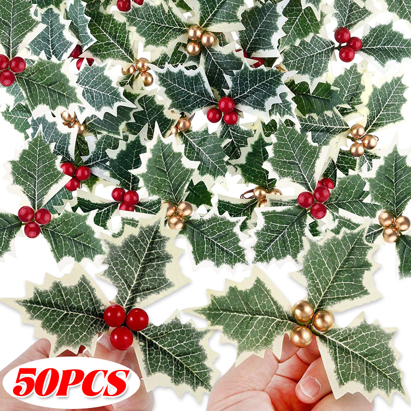 5-50pcs Christmas Holly Berrie - Christmas Wreath Fake 리뷰 및 가격
