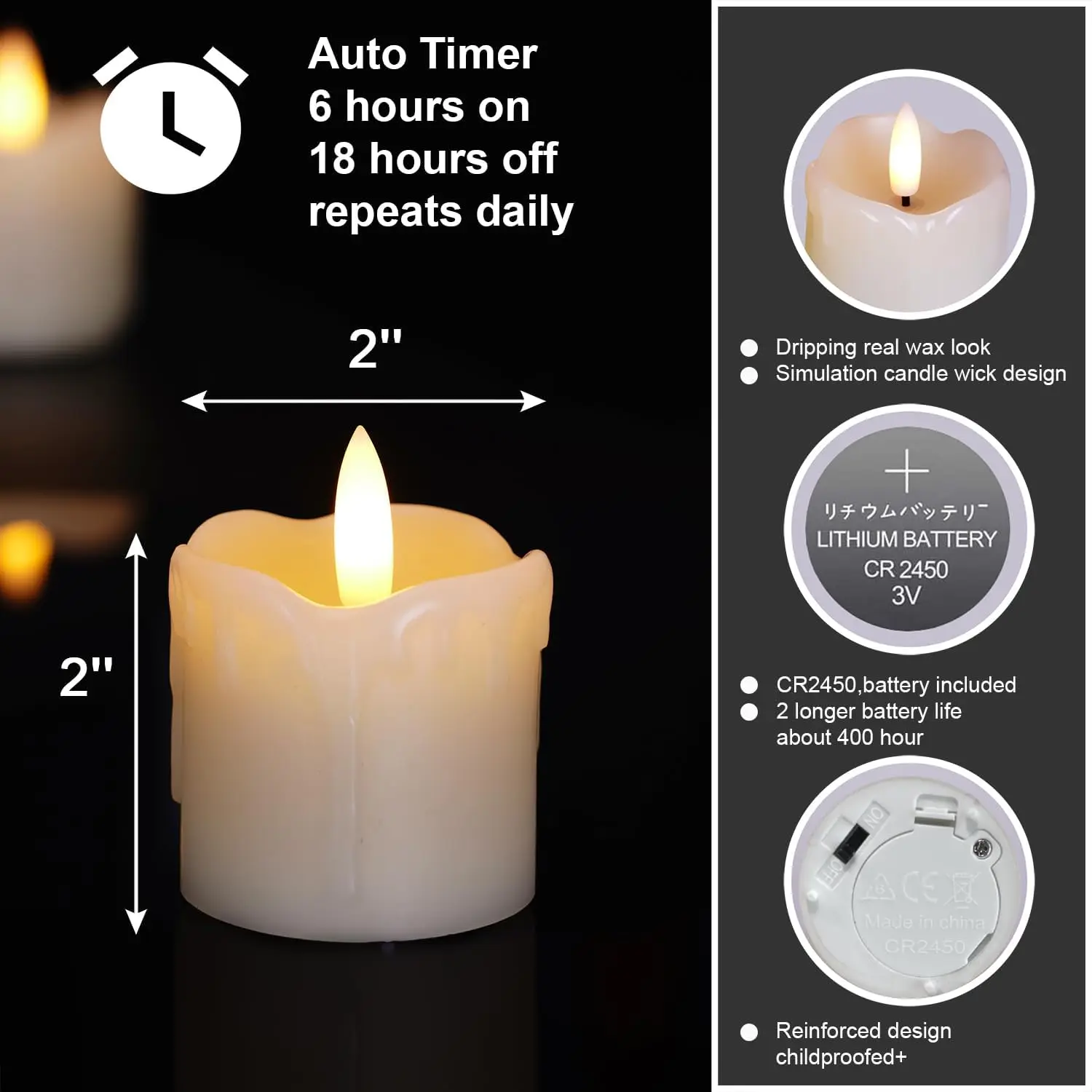 Flameless Votive Candles with  - Holiday Candle Set 리뷰 및 가격