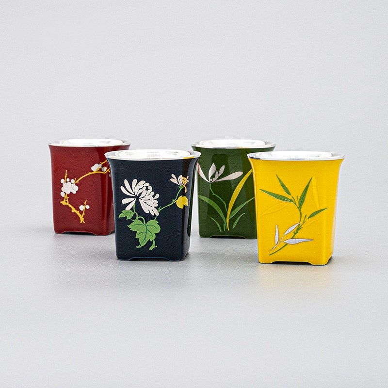 Porcelain wrapped silver cup,  - Gift Box Wrap Set 리뷰 및 가격