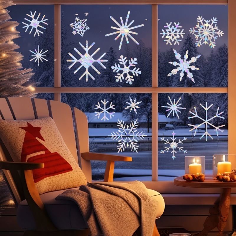 Xmas Snowflake Pattern Rainbow - Snowflake Window Decal 리뷰 및 가격